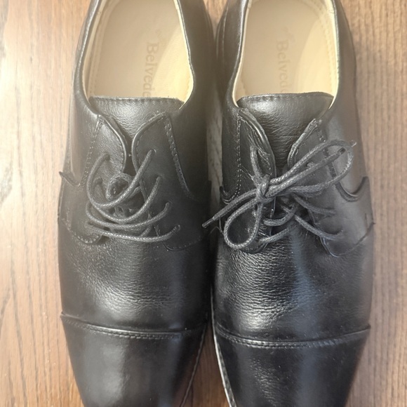 Classic Black Leather Oxfords main image 4